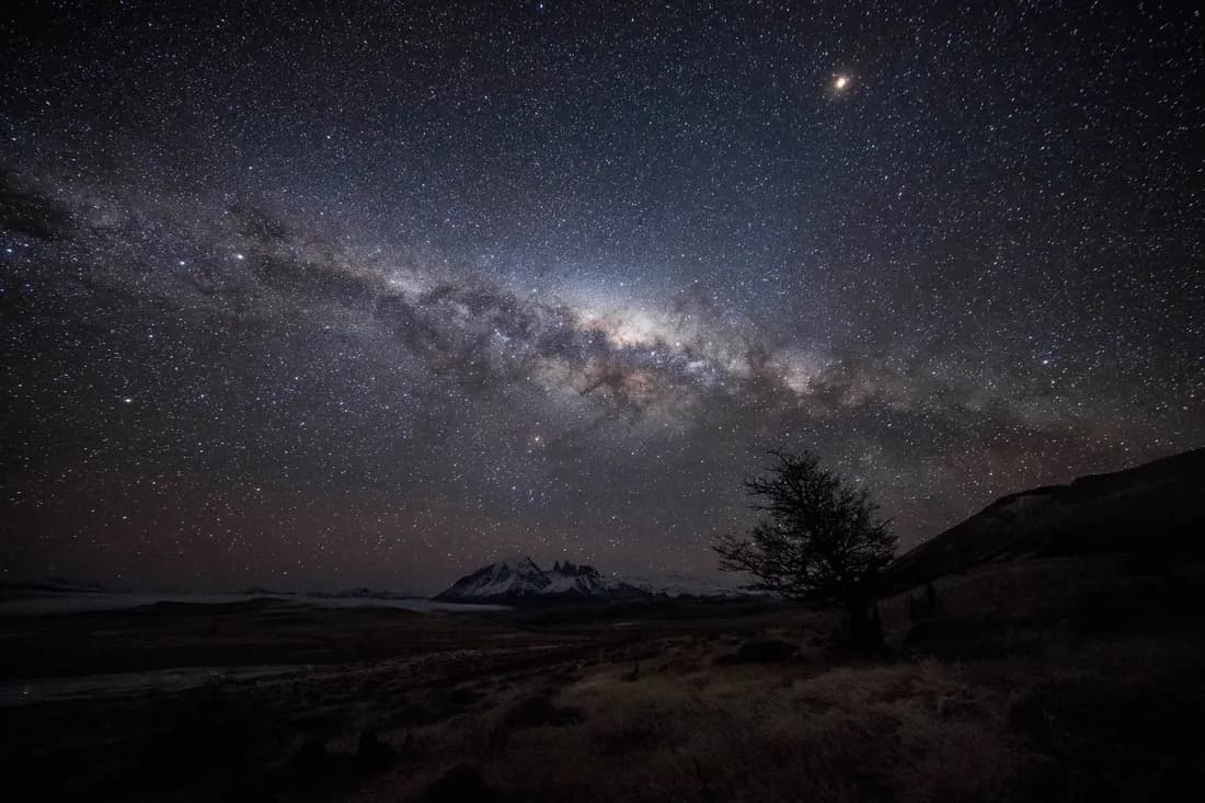 The Milky Way above the Patagonian landscape