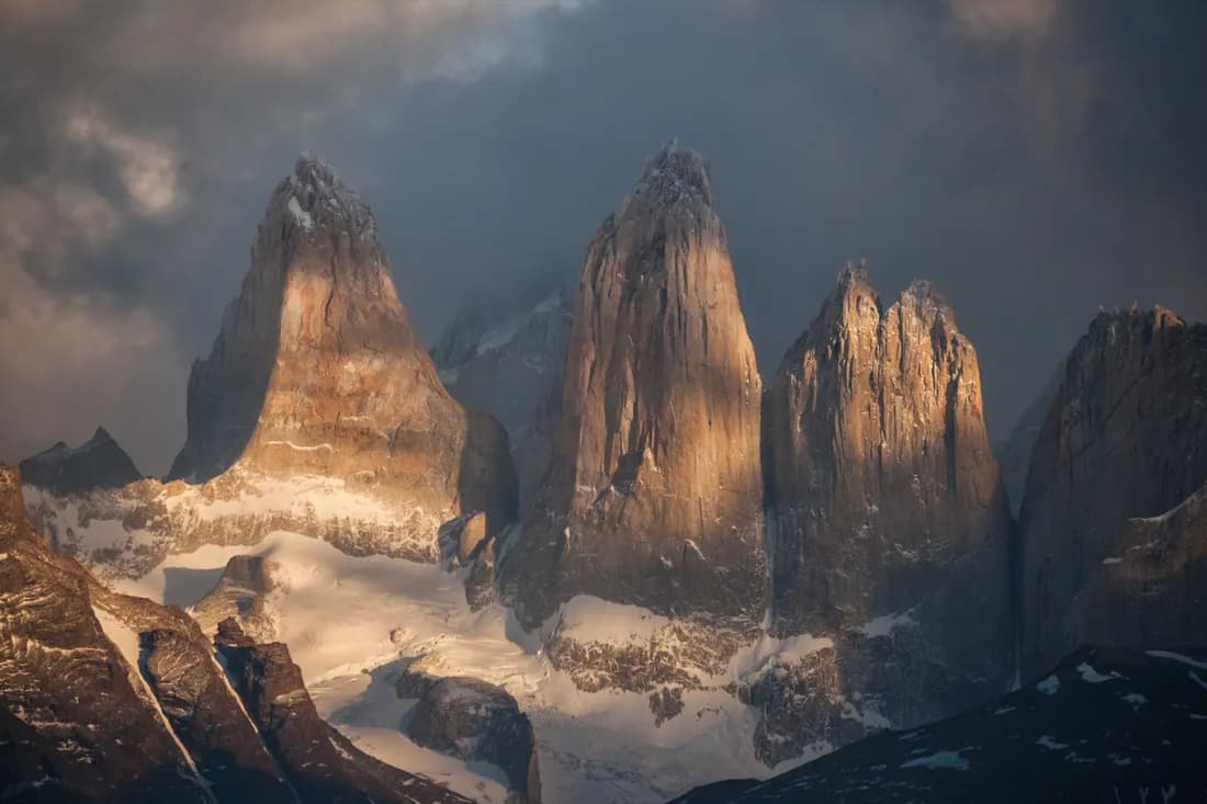 Sunlight crossing the towers